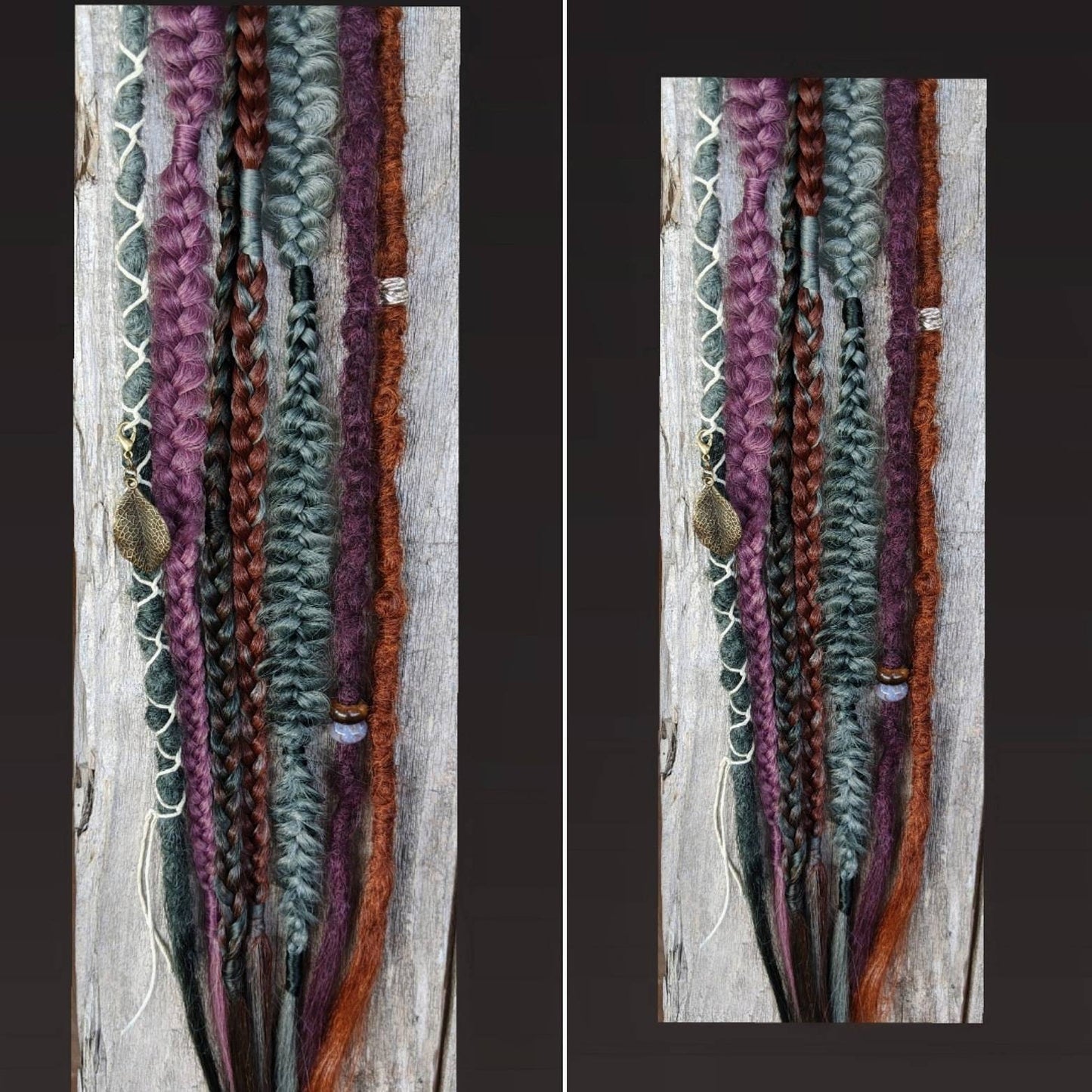 Braids accent set of 8 mixed puffy, fishtail, box, mixed braids. Pastel unicorn. Autumn. Mauve. Cherry. Black. Silver white. lilac Plum